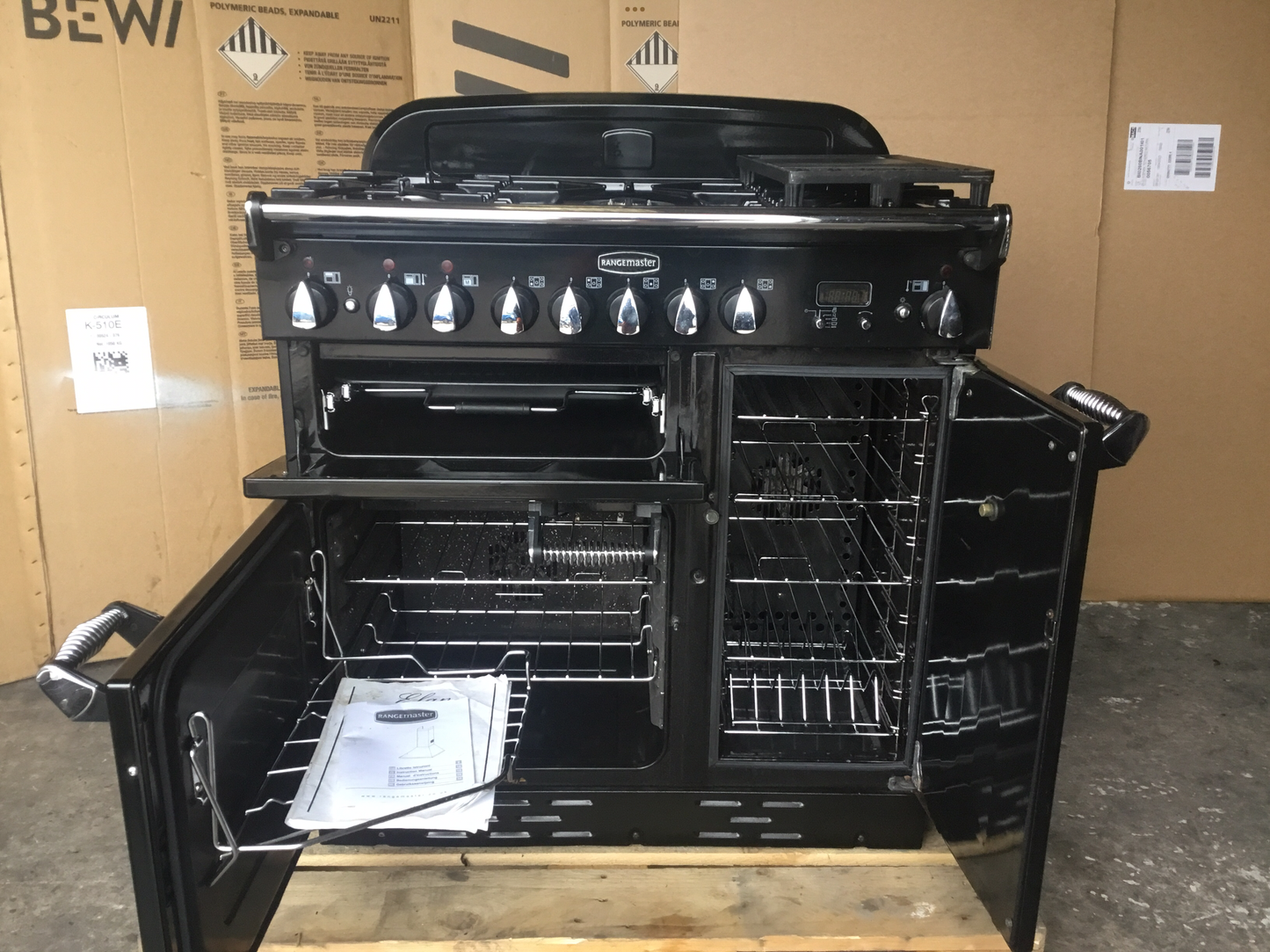 RANGEMASTER ELAN 90 DUAL FUEL BLACK WITH HOOD