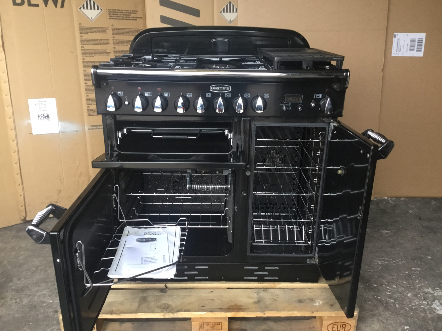 RANGEMASTER ELAN 90 DUAL FUEL BLACK WITH HOOD