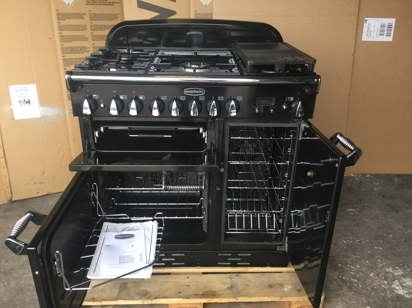 RANGEMASTER ELAN 90 DUAL FUEL BLACK WITH HOOD