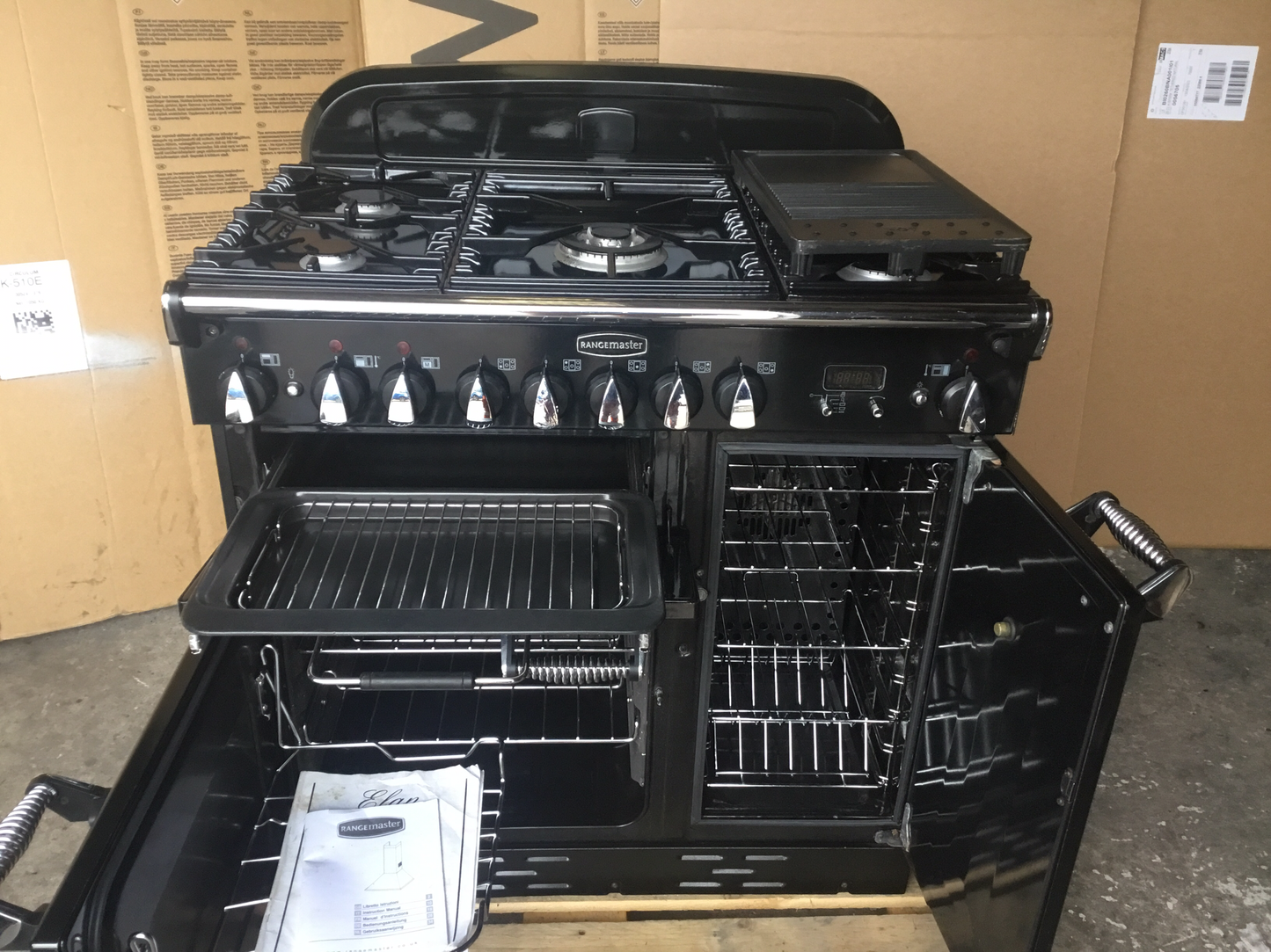 RANGEMASTER ELAN 90 DUAL FUEL BLACK WITH HOOD