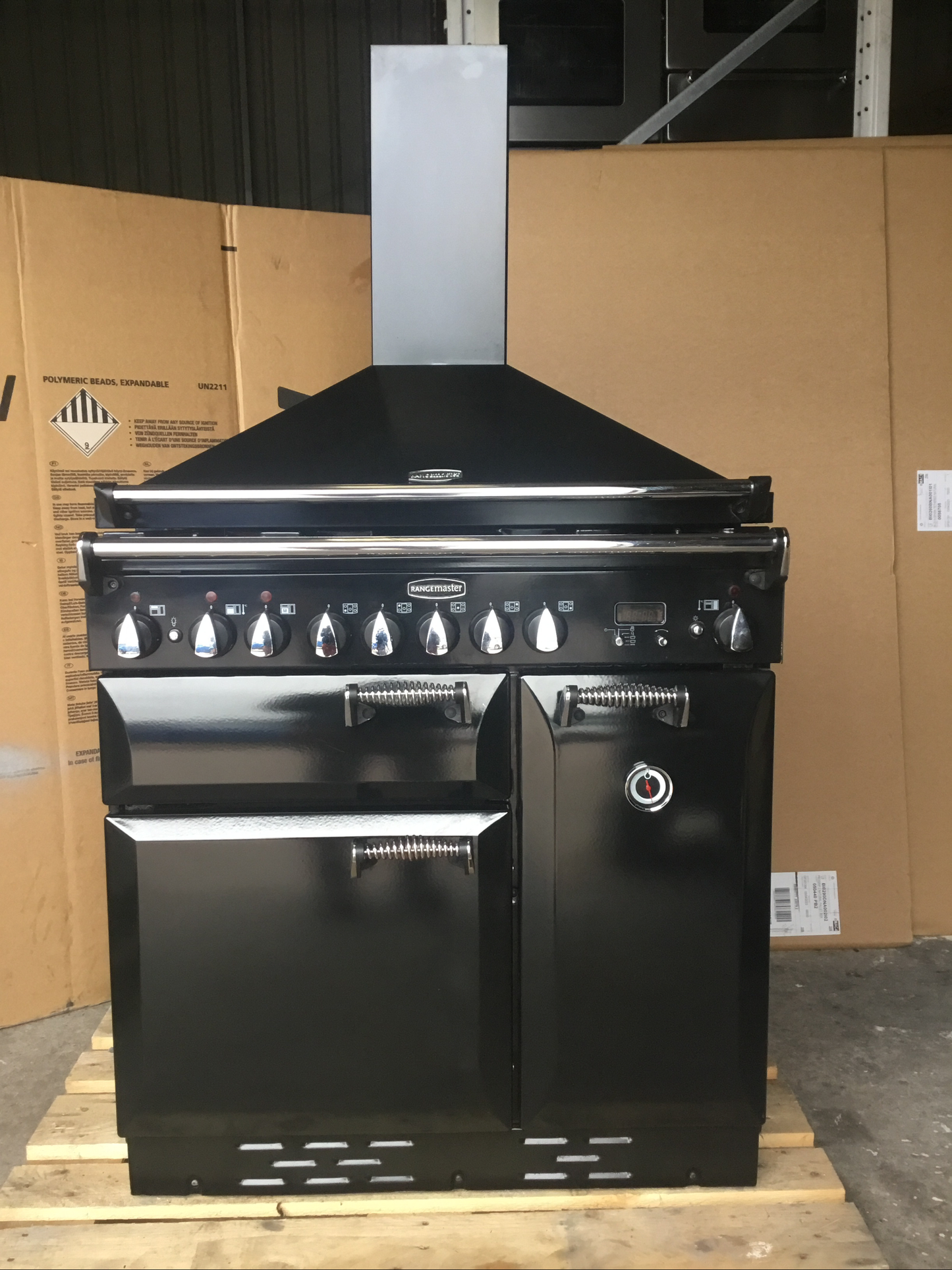 RANGEMASTER ELAN 90 DUAL FUEL BLACK WITH HOOD