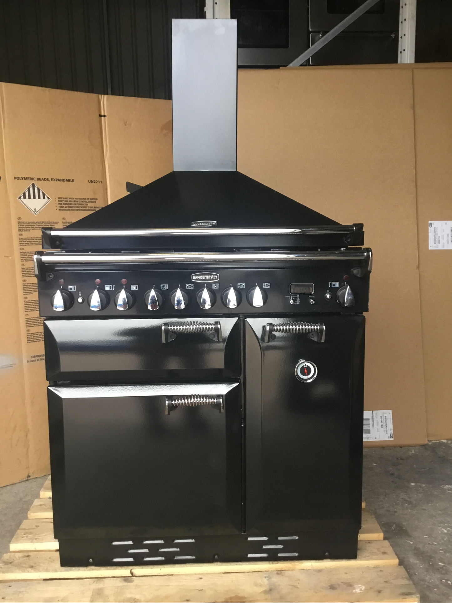 RANGEMASTER ELAN 90 DUAL FUEL BLACK WITH HOOD
