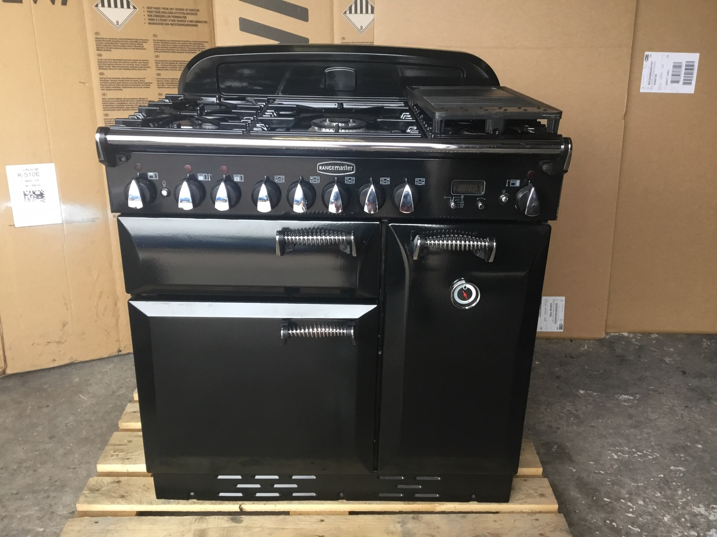 RANGEMASTER ELAN 90 DUAL FUEL BLACK WITH HOOD
