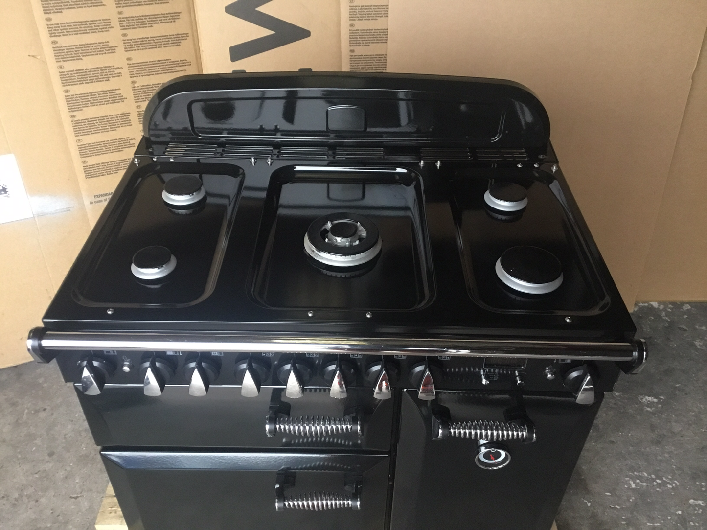 RANGEMASTER ELAN 90 DUAL FUEL BLACK WITH HOOD