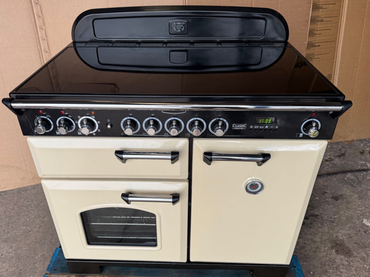 RANGEMASTER CLASSIC DELUXE 100 CREAM INDUCTION ALL ELECTRIC COOKER. PRISTINE CONDITION