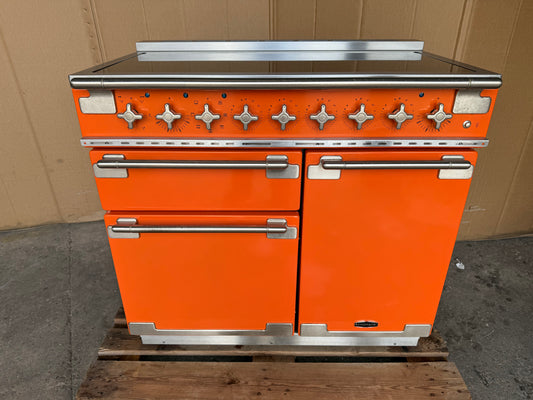 RANGEMASTER ELISE 100 INDUCTION ORANGE ALL ELECTRIC COOKER
