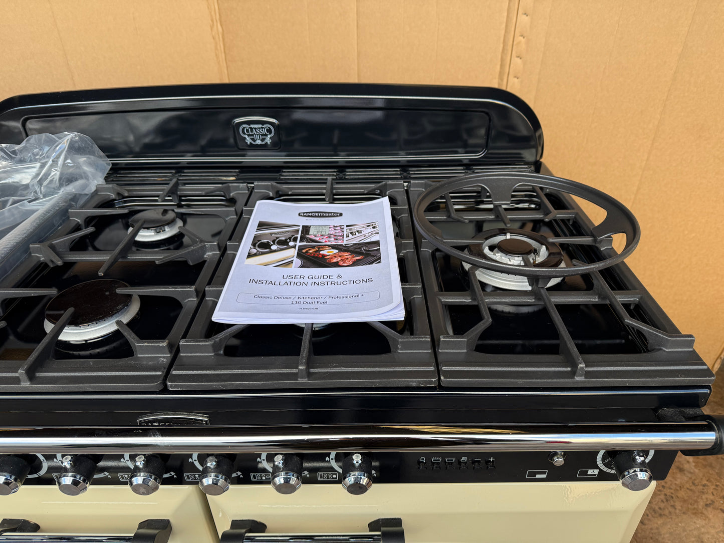 RANGEMASTER CLASSIC DELUXE 110 DUAL FUEL FSD CREAM WITH PROVING DRAWER
