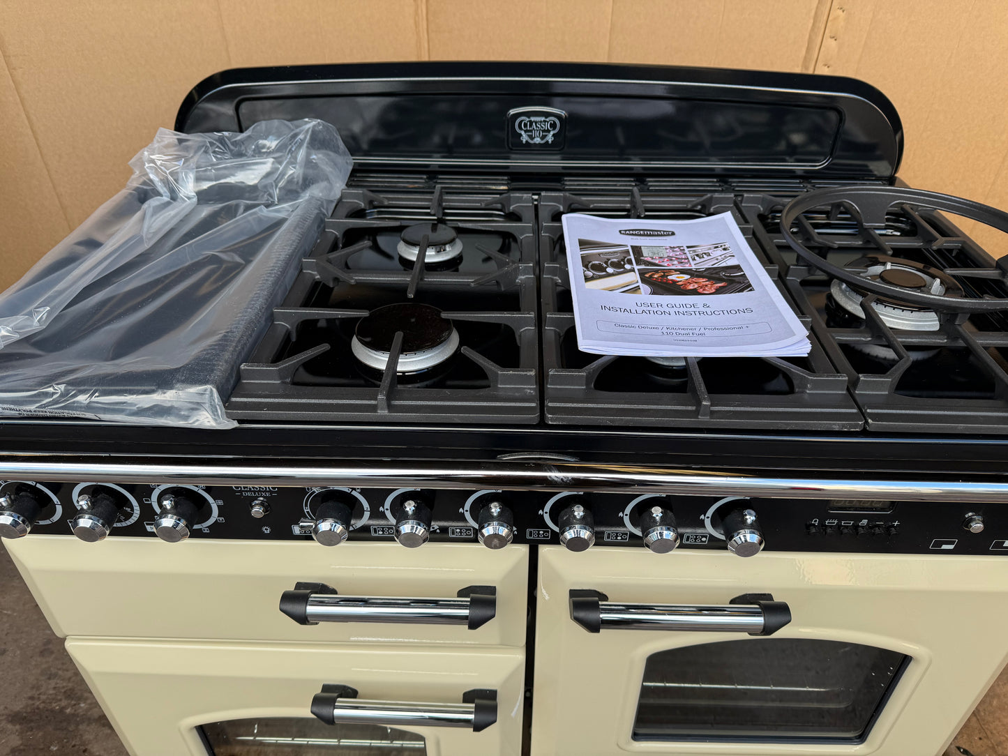 RANGEMASTER CLASSIC DELUXE 110 DUAL FUEL FSD CREAM WITH PROVING DRAWER