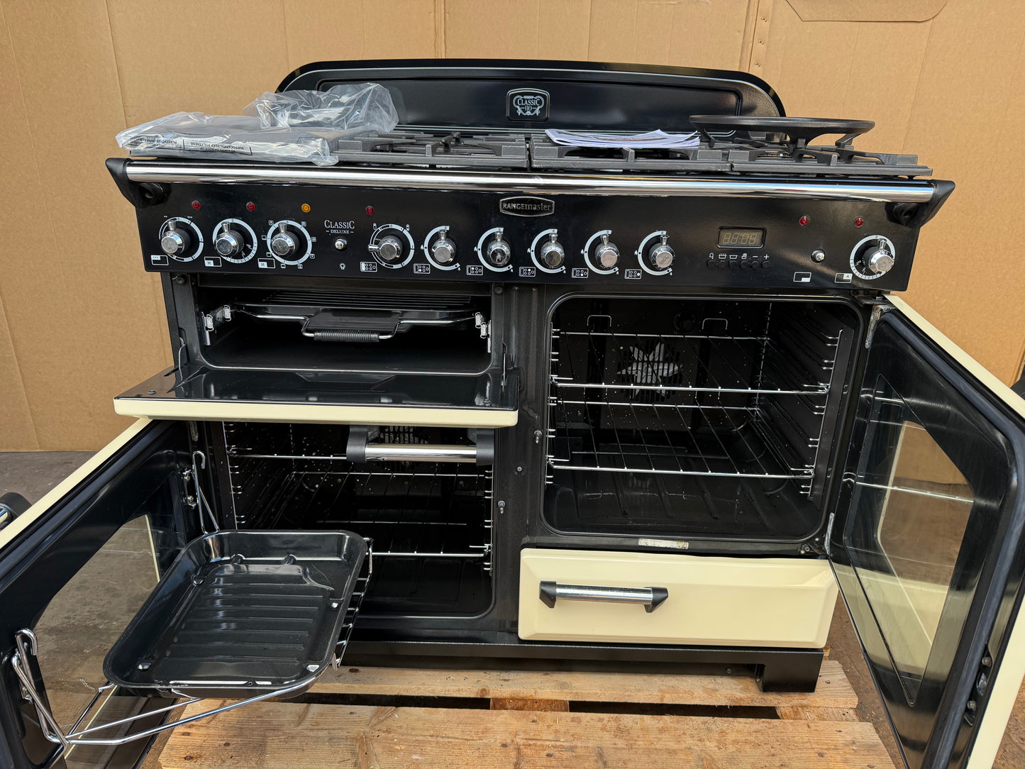 RANGEMASTER CLASSIC DELUXE 110 DUAL FUEL FSD CREAM WITH PROVING DRAWER