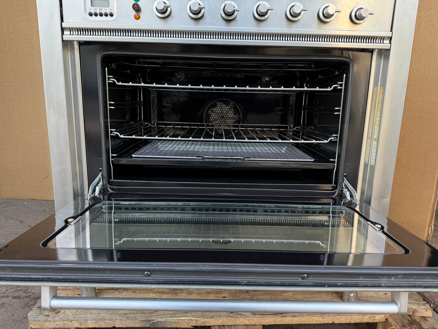 BRITANNIA 90CM DUAL FUEL FSD STAINLESS STEEL COOKER