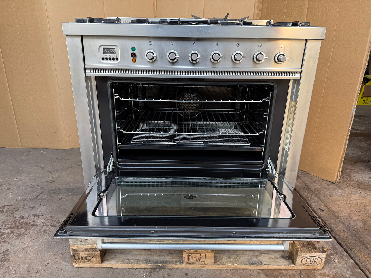 BRITANNIA 90CM DUAL FUEL FSD STAINLESS STEEL COOKER