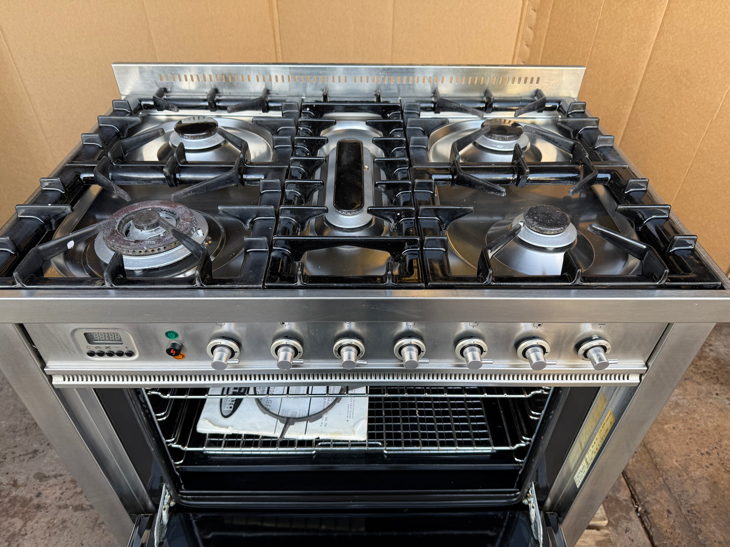 BRITANNIA 90CM DUAL FUEL FSD STAINLESS STEEL COOKER